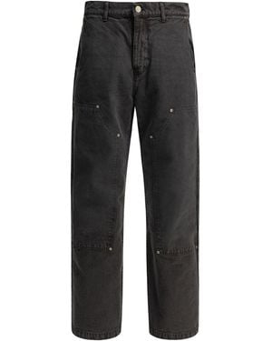 mfpen "Double Knee" Straight Leg Jeans - Gray