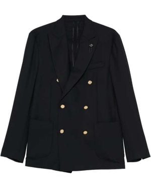 Lardini Tone Double-Breasted Blazer - Blue