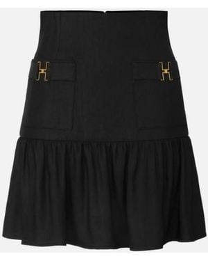 Elisabetta Franchi Linen Blend Skirt - Black