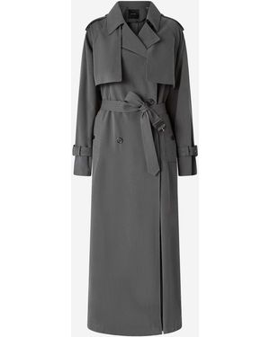 Pinko Trench Toffee mit Windklappe und Gürtel - Grau