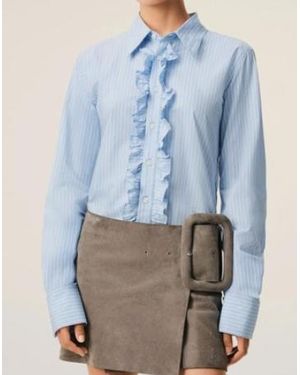 Ami Paris Chemise Jabot Ajustee Manches Longues - Azul