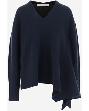 Carven Jersey de cachemir con bajo asimétrico - Azul