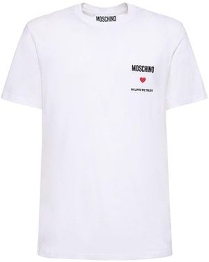 Moschino Couture In Love Wir vertrauen T -Shirt - Weiß