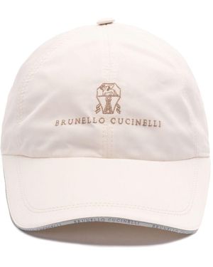 Brunello Cucinelli Honkbalpet Met Logo - Naturel
