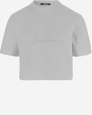 Jacquemus Katoenen T-shirt Met Logo - Grijs