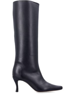 BY FAR Stevie 42 White Leather Boots - Blue