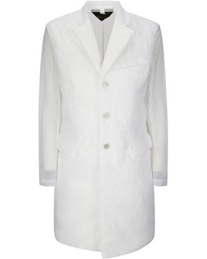 Comme des Garçons Single-Breasted Coat - White