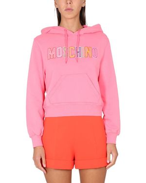 Moschino Logo Crochet Sweatshirt - Pink