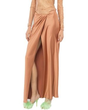 Pinko Eleganter Rock Aus Strukturiertem Satin, Rouge-Braun