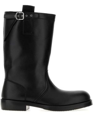 Dries Van Noten Leather Boots - Black