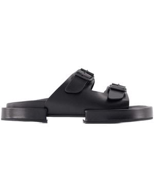 Ann Demeulemeester Blok Henri Sandalen Zwart Leer - Blauw