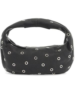 Khaite Medium Olivia Hobo Borsa Con Occhielli - Nero