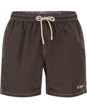 MC2 Saint Barth Beach Shorts With Logo - Grey