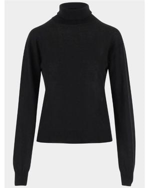 Saint Laurent Pull Col Roule Cachemire Laine - Schwarz