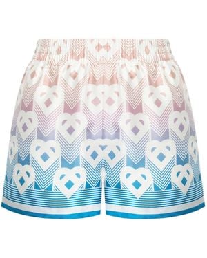 CASABLANCA Monogram Print Shorts - Blue