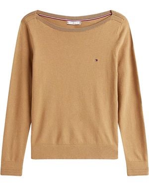Tommy Hilfiger Suéter con escote en bote - Neutro