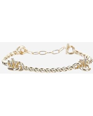 Ferragamo Brass Torchon Hook Bracelet - Metallic