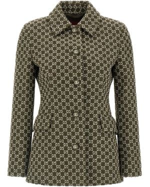 Gucci Gg Bouclé Blazer - Green