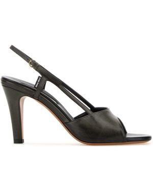 Miu Miu Leather Sandals - Black