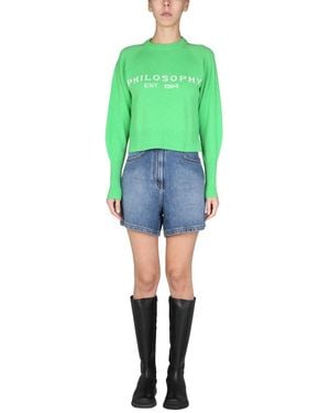 Philosophy Di Lorenzo Serafini Crew Neck Jumper - Green