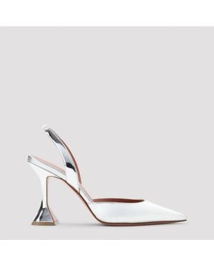 AMINA MUADDI Holli Mirror 95 Slingback - Weiß