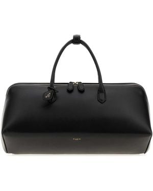 Alaïa Mini Delta Leather Handbag With Golden Hardware - Black