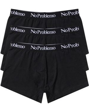 No Problemo 3 Pack Boxer Con Logo - Black