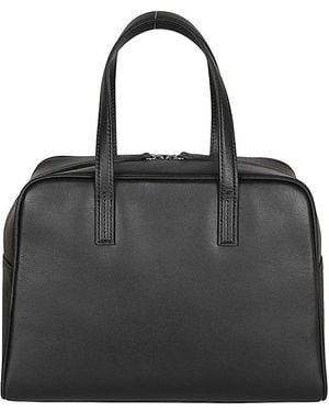 MIZUIRO Medium Leather Boston Bag - Black