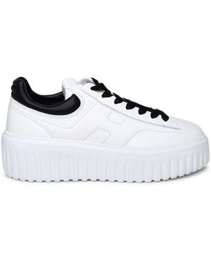 Hogan Weiße Lear-Sneaker von