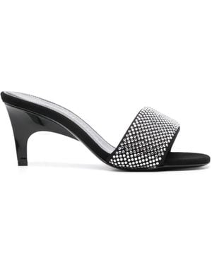 The Attico Rem Mules Mit Kristallen 60Mm - Schwarz