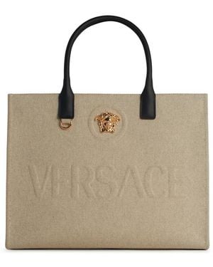 Versace 'tote' Beige Tela -tas - Naturel