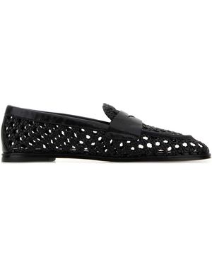 Stuart Weitzman Spencer Woven Loafer - Black