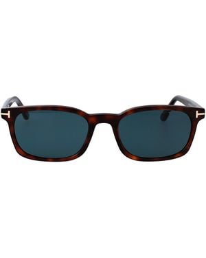 Tom Ford Squared Sunglasses Ft1300 54 V - Blue
