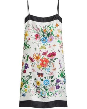 Gucci Silk Print Mini Dress - White