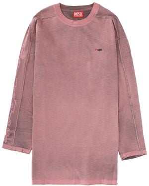 DIESEL Graphic Crew Neck Mini Dress - Pink