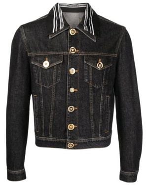 Versace Denimjacke Mit Medusa-Motiv - Schwarz