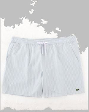 Lacoste Swim Trunks With Laconic Branding - White