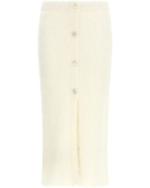 Alessandra Rich Carded Mohair' Skirt - Natural
