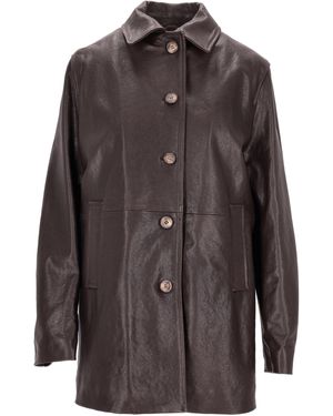 LA ROSE Leather Vintage Jacket - Brown