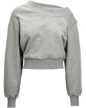 The Attico Crossed Logo Felpe Grigio-Donna