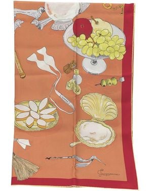 Jacquemus Seidenschal "Le Grand Foulard Cocktail". - Orange