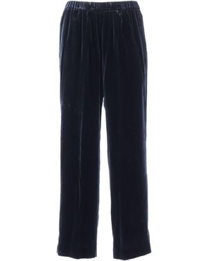 Aspesi Relaxed-Fit Long Pants With Elegant Draping - Blue