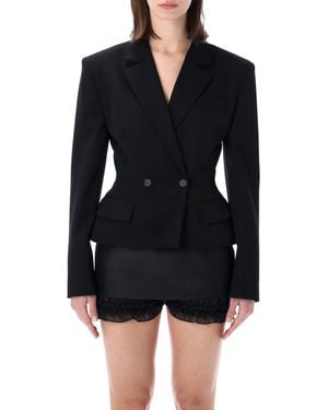 Magda Butrym Tailored Wool Peplum Blazer - Black