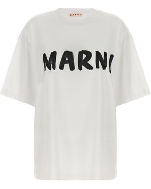 Marni Logo -Druck -T -Shirt - Grau