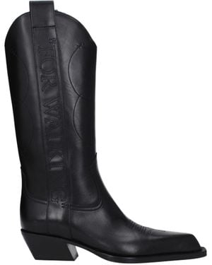 Off-White c/o Virgil Abloh Off-weiße Stiefel Frauen Leder schwarz