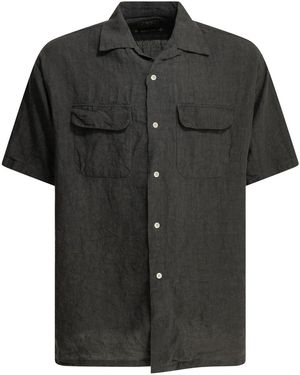 Beams Plus Lässiges Leinenhemd - Schwarz