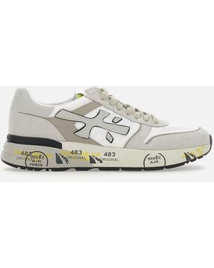 Premiata Mick7212 Graue Wildleder-Nylon-Sneaker - Weiß