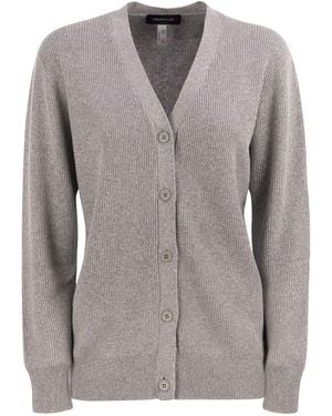 Fabiana Filippi English Ribbed Cardigan - Grey