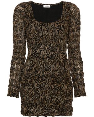 Nanushka Frensi Minikleid Mit Zebra-Print - Schwarz