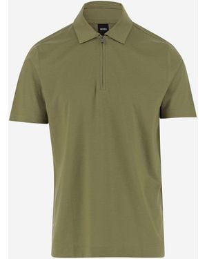 BOSS Cotton Blend Polo Shirt - Green